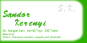 sandor kerenyi business card